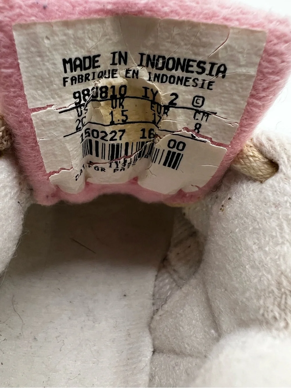 Vintage Nike infant Baby Girl White & Pink Leather Sneakers Y2K